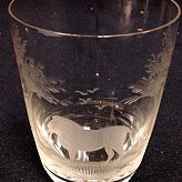 Authentic Vintage Rowland Ward Nairobi Kenya African Big Game etched Crystal Tumbler Glass Lion