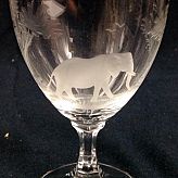 Authentic Vintage Rowland Ward Nairobi Kenya African Big Game etched Elephant Crystal tumbler with stem Glass