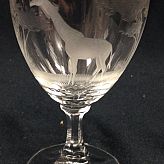 Authentic Vintage Rowland Ward Nairobi Kenya African Big Game etched Giraffe Crystal tumbler with stem Glass