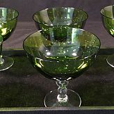 Set of 6 Saint Louise Cristal BUBBLES Glasses in Chartreuse